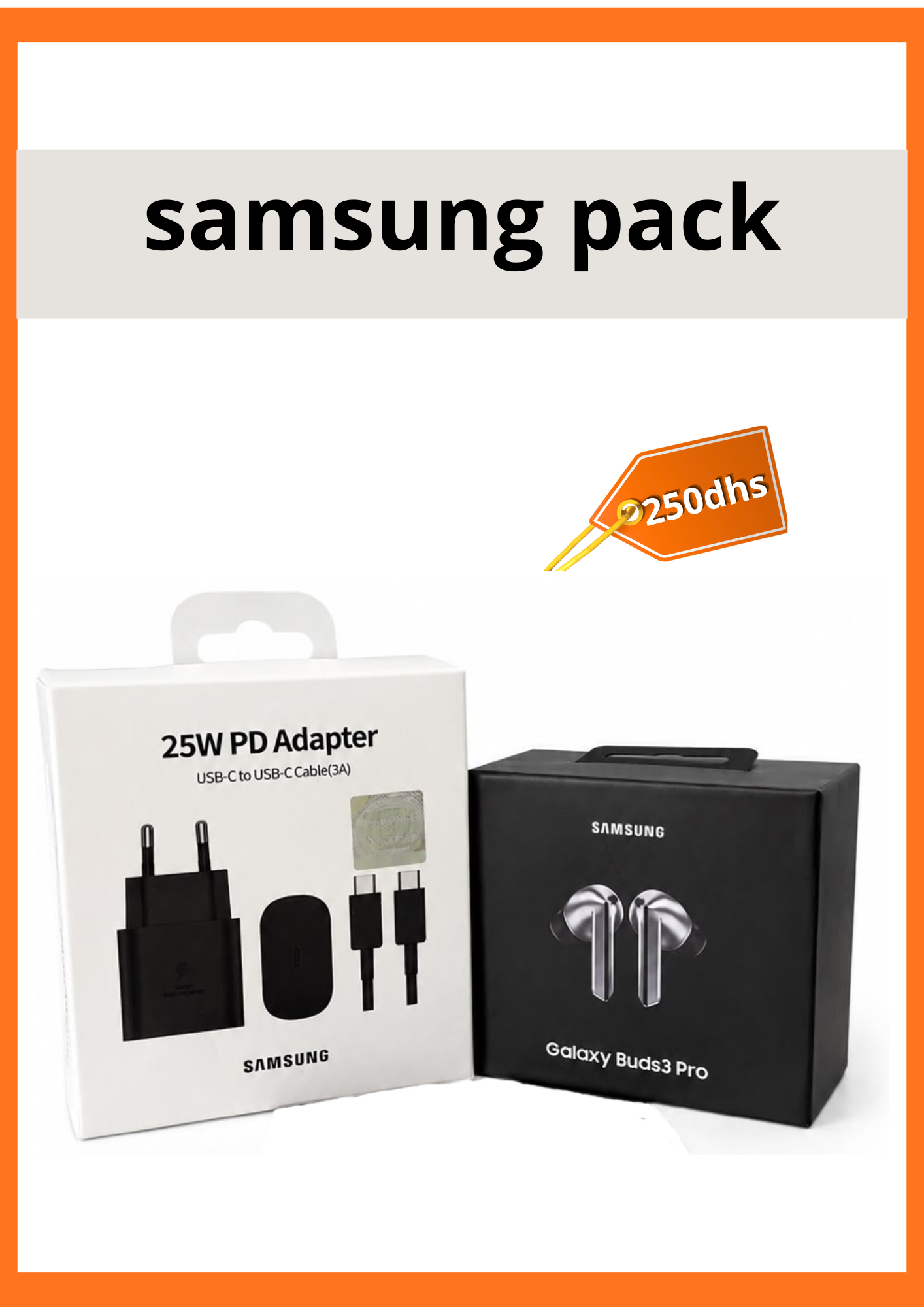 Pack Samsung Premium – Galaxy Buds 3 Pro + Chargeur Rapide 25W
